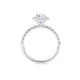 Everlasting 1.79ct TW Pear Lab-Grown Diamond Classic Halo Pave Band Engagement Ring in 18ct White Gold