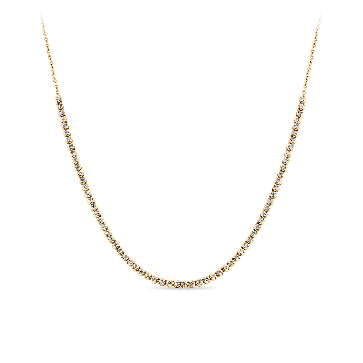 1.00ct TW Lab Grown Half Diamond Tennis Necklace in 9ct Yellow Gold