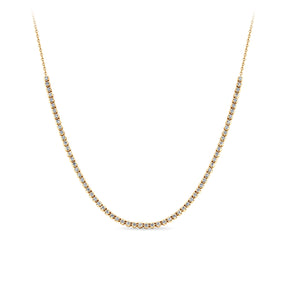 1.00ct TW Lab-Grown Half Diamond Tennis Necklace in 9ct Yellow Gold
