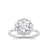 Everlasting 2.10ct TW Round Brilliant Lab-Grown Diamond Floral Halo Engagement Ring in 18ct White Gold