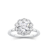 Everlasting 2.10ct TW Round Brilliant Lab-Grown Diamond Floral Halo Engagement Ring in 18ct White Gold