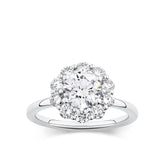 Everlasting 2.10ct TW Round Brilliant Lab-Grown Diamond Floral Halo Engagement Ring in 18ct White Gold