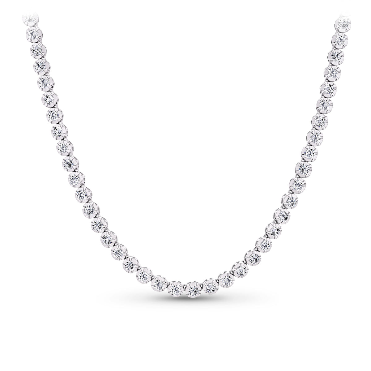 8.00ct TW Lab Grown Diamond Tennis Necklace in 18ct White Gold