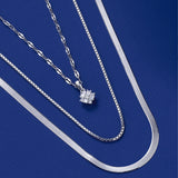 Cubic Zirconia Cluster Pendant in Sterling Silver