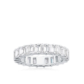 Everlasting 4.40ct TW Emerald Cut Lab-Grown Diamond Full Eternity Wedding Band in 18ct White Gold