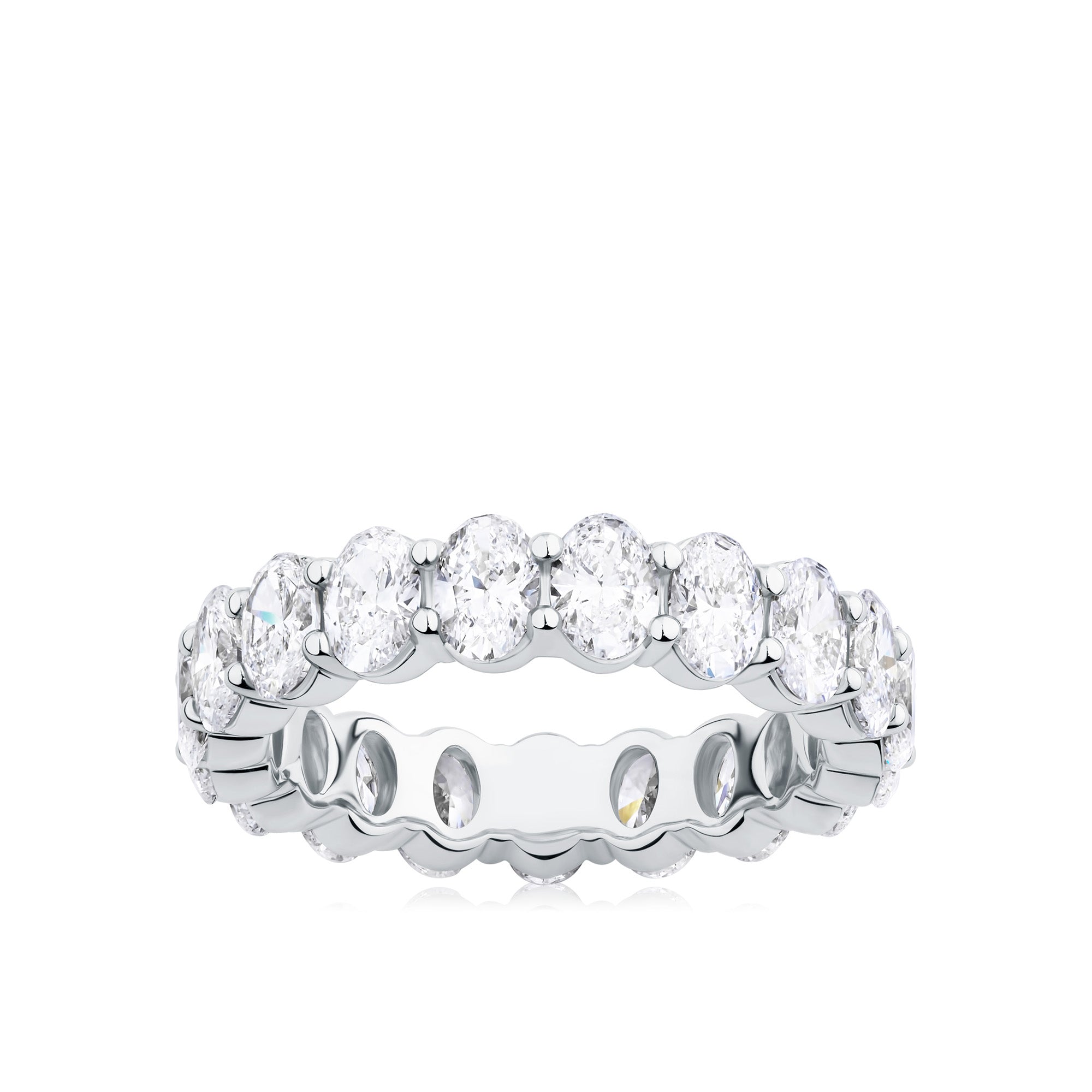 Everlasting 3.80ct TW Oval Lab-Grown Diamond Full Eternity Wedding Band in 18ct White Gold