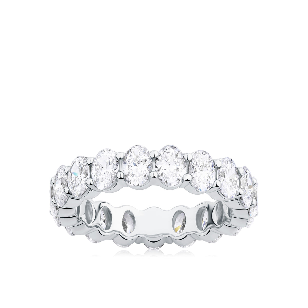 Everlasting 3.80ct TW Oval Lab-Grown Diamond Full Eternity Wedding Band in 18ct White Gold