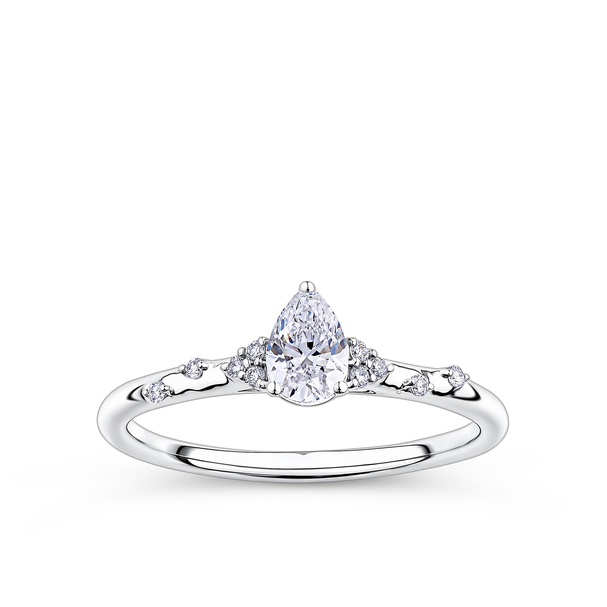 Everlasting Promise 0.33ct TW Pear Lab-Grown Diamond Ring in 9ct White Gold