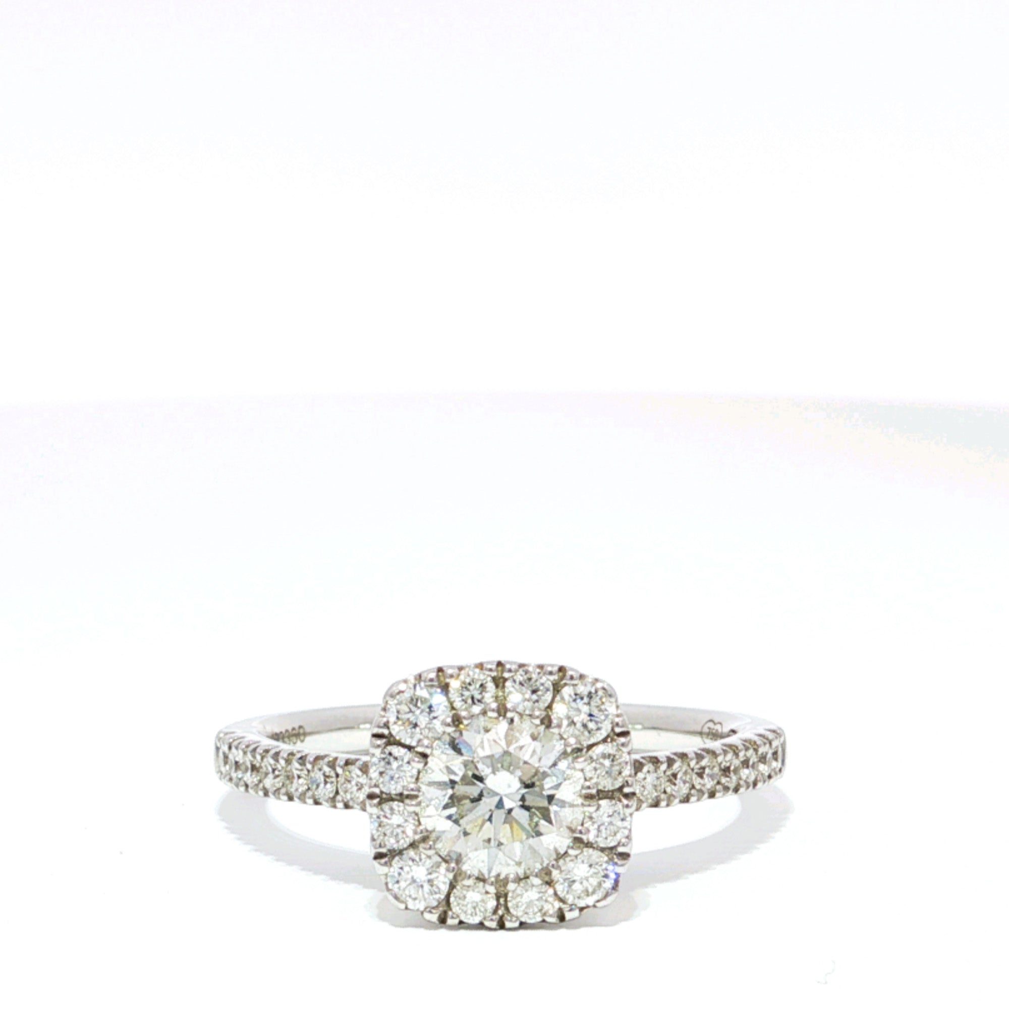 1.12ct TDW Diamond Halo Ring in 18ct White Gold