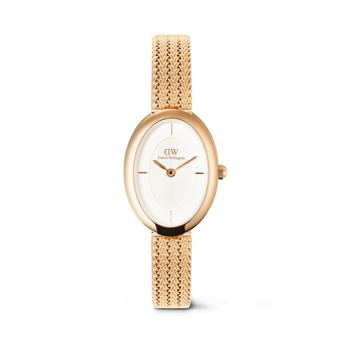 Daniel Wellington Juliette Braided Mesh White Sunray Rose Gold