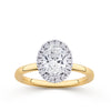 Everlasting 1.45ct TW Oval Lab-Grown Diamond Classic Halo Engagement Ring in 18ct Yellow and White Gold