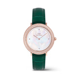 Daniel Wellington Crystalline Bezel Green Croc Rose Gold Watch