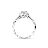 Everlasting 0.50ct TW Pear Lab-Grown Diamond Double Halo Engagement Ring in 9ct White Gold