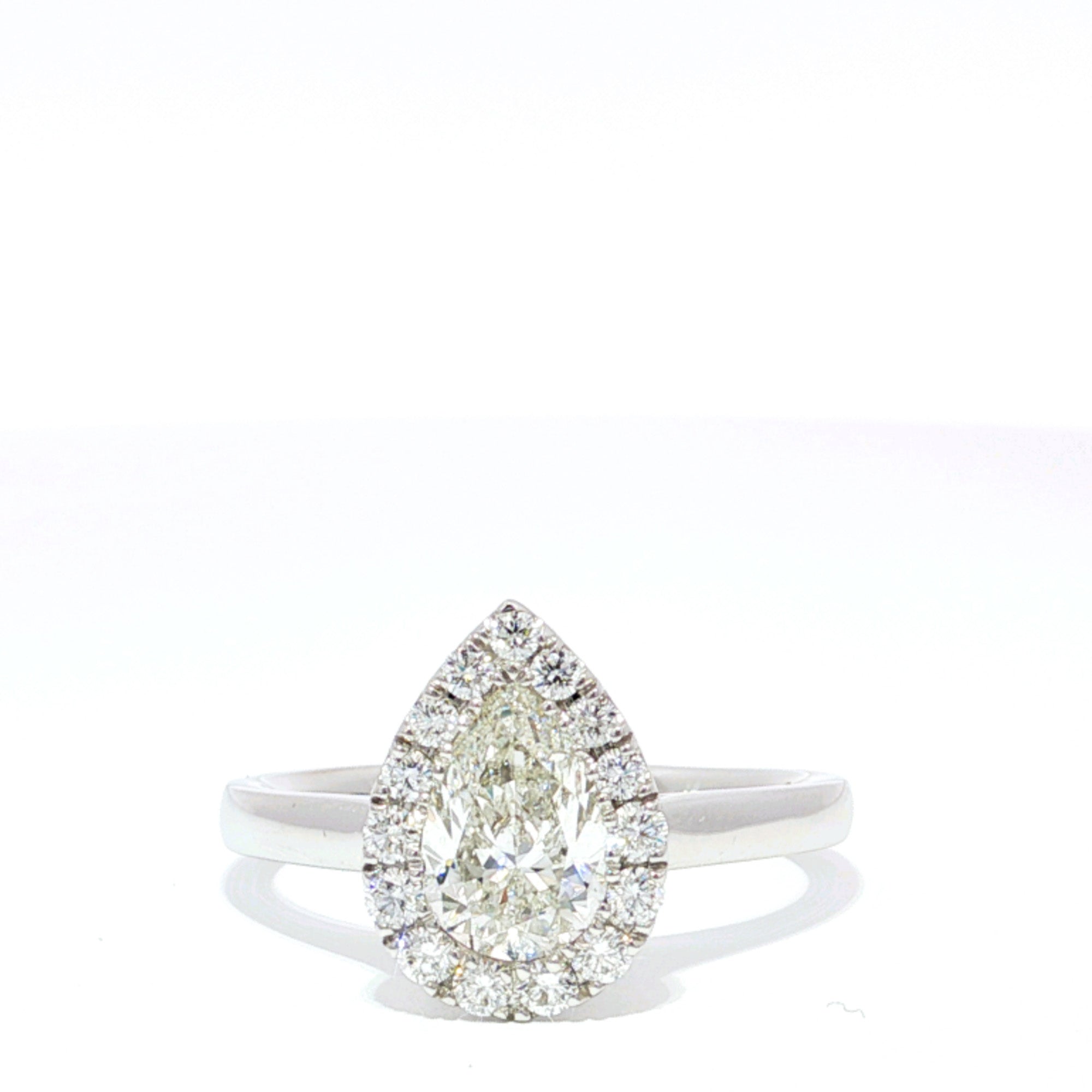 1.31ct TDW Diamond Pear Ring in 18ct White Gold