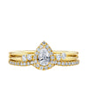 Everlasting Promise 0.50ct TW Pear Lab Grown Diamond with Asymmetrical Side Accent Ring Set in 9ct Yellow Gold