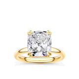 5.30ct Cushion Cut Diamond Solitaire Engagement Ring in 18ct Yellow Gold