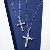 0.50ct TW Lab-Grown Diamond Cross Pendant with Chain in 9ct White Gold