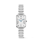 Daniel Wellington Quadro Roman Numerals Date 5-link Silver