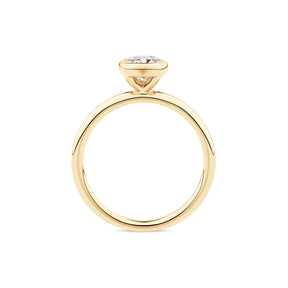 Everlasting 1.25ct TW Lab-Grown Diamond Oval Cut Bezel Set Solitaire Engagement Ring in 18ct Yellow Gold