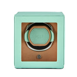 WOLF Cub Seltzer Single Watch Winder with Cover Mint/Peach