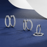 1.00ct TW Lab-Grown Diamond Hoop Earrings in 9ct White Gold