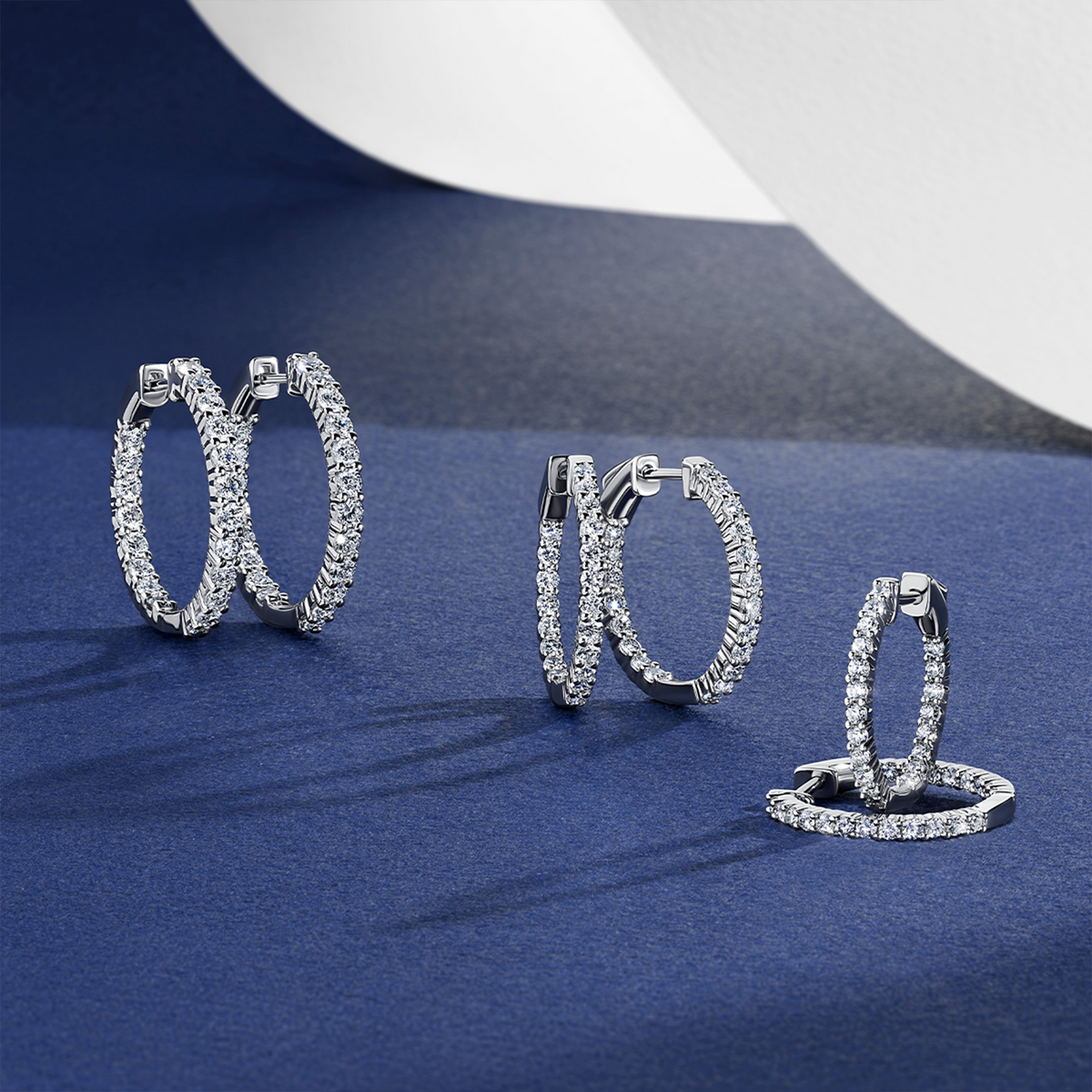 2.00ct TW Lab Grown Diamond Hoop Earrings in 9ct White Gold
