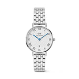 Daniel Wellington Petite Roman Numerals Date 5-linkSilver