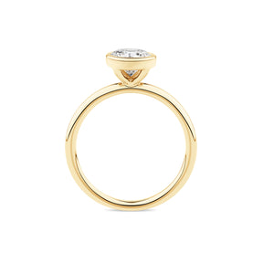 Everlasting 1.25ct TW Round Brilliant Lab-Grown Diamond Bezel Set Solitaire Engagement Ring in 18ct Yellow Gold
