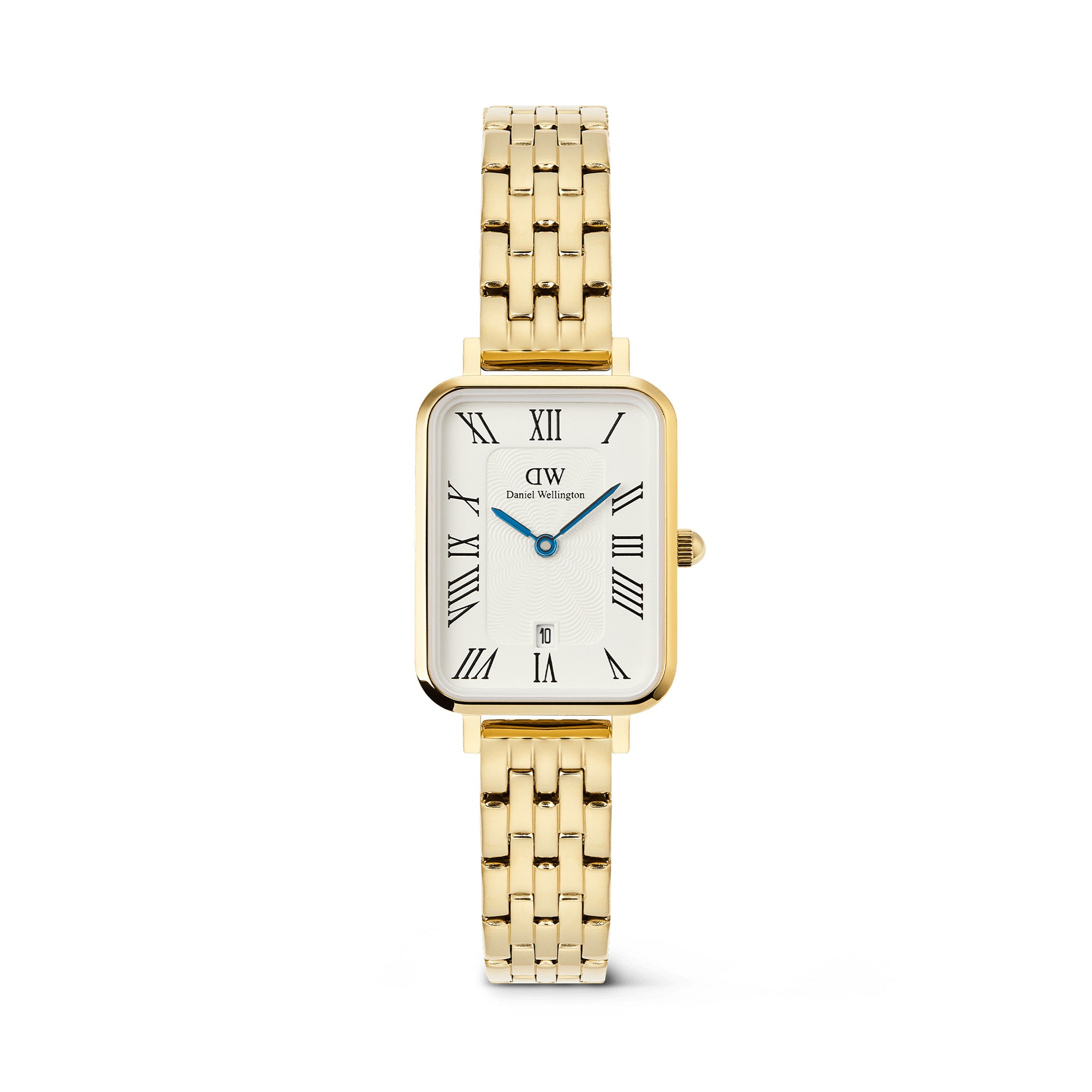 Daniel Wellington QuadroRoman Numerals Date 5-link Gold