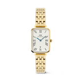 Daniel Wellington Quadro  Roman Numerals Date 5-link Gold