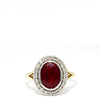 0.34ct TDW Ruby and Diamond Halo Ring in 18ct Yellow Gold