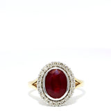 0.34ct TDW Ruby and Diamond Halo Ring in 18ct Yellow Gold