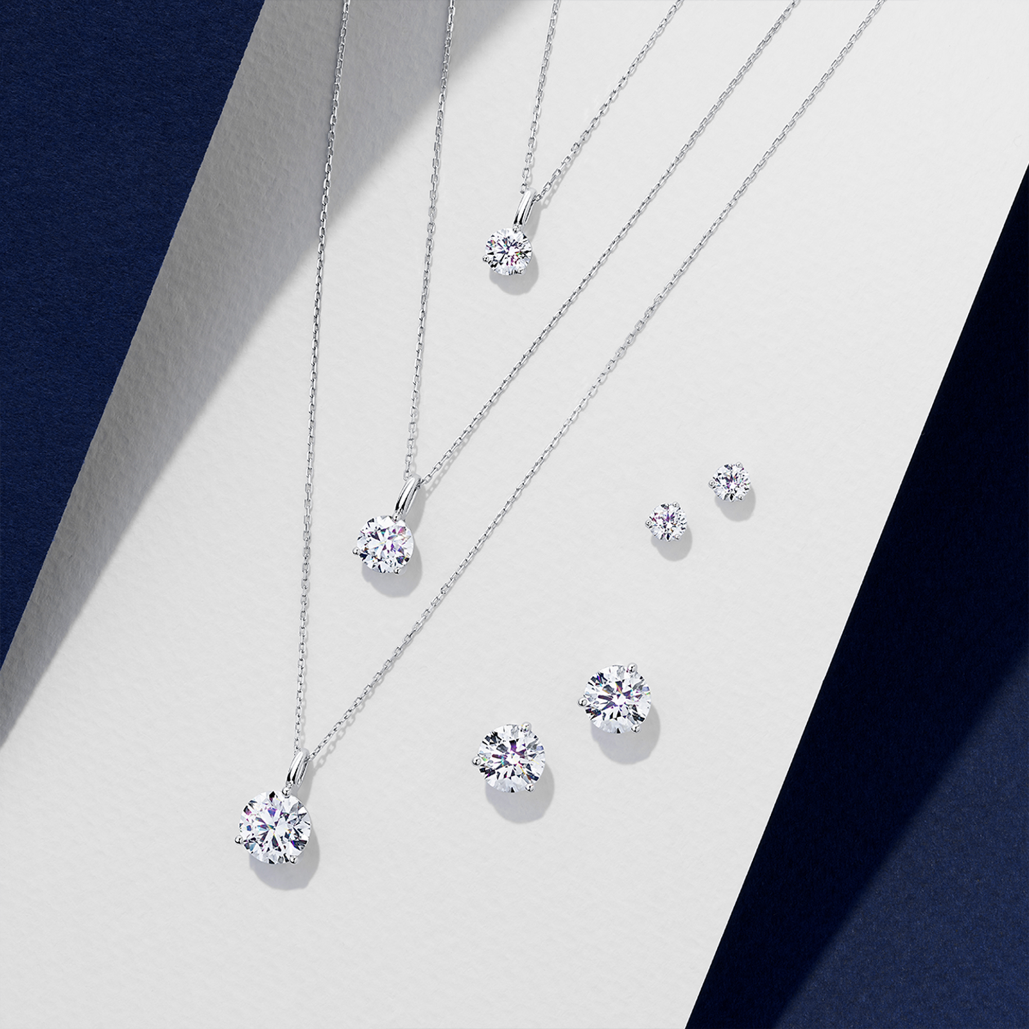 0.50ct TW Lab-Grown Diamond Solitaire Stud Earrings in 18ct White Gold