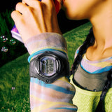The Casio Baby-G Digital Women's Watch BG169GD-1D, 42mm case, worn on the wrist to show scale and fit. The matte black resin case and band suit everyday casual wear.