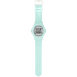 Casio BABY-G BG169U-3D digital watch with green resin band, compact round case, and shock-resistant sporty design.