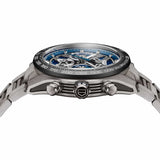 TAG Heuer Carrera Chronograph Extreme Sport CBU2081.BF0007 photographed from a side profile, showing the case thickness and titanium grade 5 crown. The titanium bracelet and black ceramic bezel are visible together in frame.