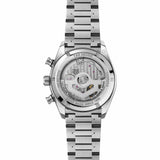 TAG Heuer Carrera Chronograph Sport CDB2110.BA0054 shown through the sapphire exhibition caseback, revealing the Calibre TH20-00 automatic movement. The steel bracelet is visible alongside the case-back detail.
