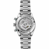 TAG Heuer Carrera Chronograph Sport CDB2112.BA0054 shown through the sapphire exhibition caseback, revealing the Calibre TH20-00 automatic movement. The steel bracelet is visible alongside the case-back detail.