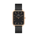Daniel Wellington Quadro 29X36.5 Pressed Ashfield Rose Gold & Black Watch