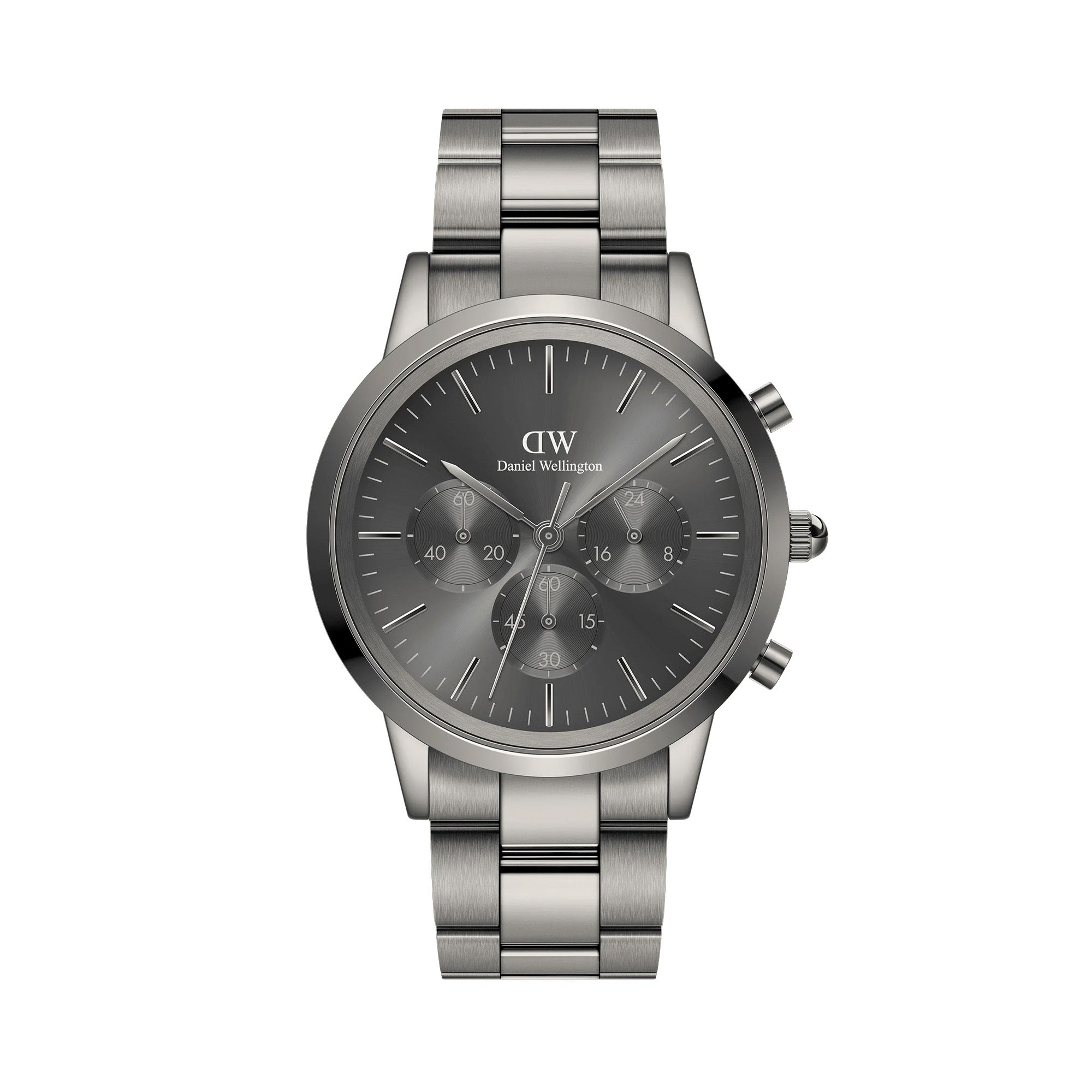 Daniel Wellington Iconic Chronograph 42 Link Anthracite-Grey Sunray Watch