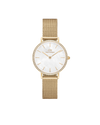 Daniel Wellington Petite 28 Bezel Mesh White Mother of Pearl Gold Watch