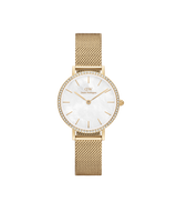 Daniel Wellington Petite 28 Bezel Mesh White Mother of Pearl Gold Watch
