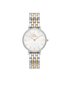 Daniel Wellington Petite 28 Bezel 5-Link White Mother of Pearl Two-Tone Gold & Silver Watch