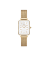 Daniel Wellington Quadro 20x26 Bezel Mesh White Mother of Pearl Gold Watch