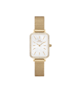 Daniel Wellington Quadro 20x26 Bezel Mesh White Mother of Pearl Gold Watch
