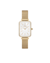 Daniel Wellington Quadro 20x26 Bezel Mesh White Mother of Pearl Gold Watch