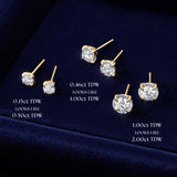 Essence 0.46TDW Round Diamond Solitaire Stud Earrings in 9ct Yellow Gold