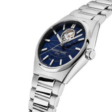 Frederique Constant Men's 41mm Stainless Steel Automatic Watch FC-310N4NH6B photographed at a three-quarter angle, highlighting the polished and brushed finish across the stainless steel case. The integrated bracelet flows seamlessly from the case profile.