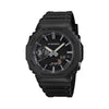 The Casio G-Shock Analogue Digital Men's Watch GA2100LXB-1A features a deep matte black anti-reflective textured dial with slim extended hands and silver vapour-deposited hour markers, set within a 48.5mm Carbon Core Guard black resin octagonal case.