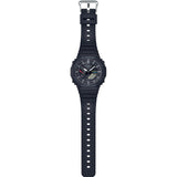 Casio G-SHOCK GAB2100-1A analogue digital watch with black bio-based resin band, octagonal bezel, solar power, and Bluetooth connectivity.